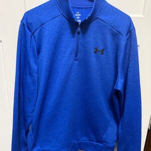 Men’s Under Armour Blue Quarter-Zip Pullover fleece lined size Large